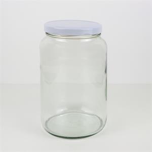 Förvaringsburk 1,7 liter – dekorativ glasburk med vitt skruvlock för fermentering och syltning